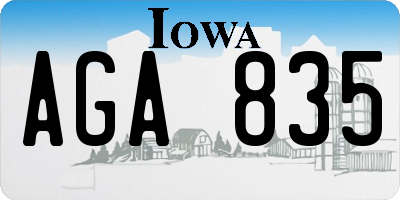 IA license plate AGA835