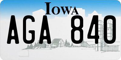 IA license plate AGA840