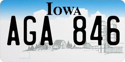 IA license plate AGA846