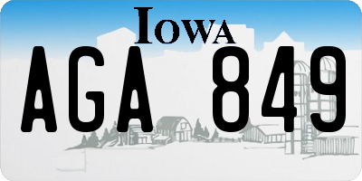 IA license plate AGA849