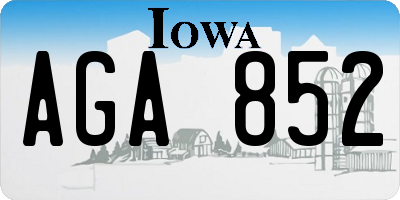 IA license plate AGA852