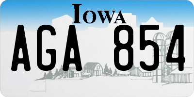 IA license plate AGA854