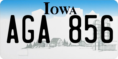 IA license plate AGA856