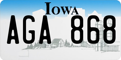 IA license plate AGA868