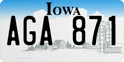 IA license plate AGA871