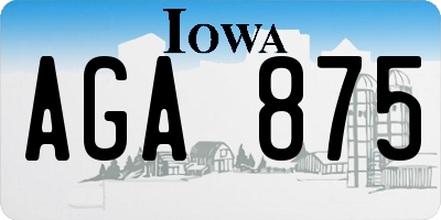 IA license plate AGA875