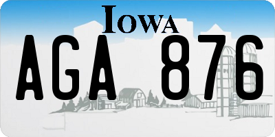 IA license plate AGA876