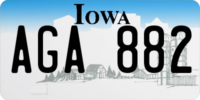 IA license plate AGA882