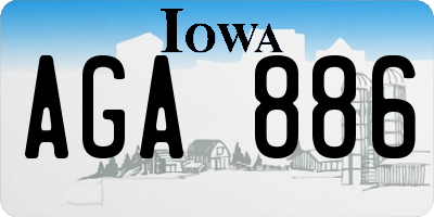 IA license plate AGA886