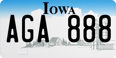 IA license plate AGA888