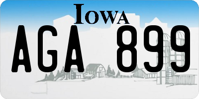 IA license plate AGA899