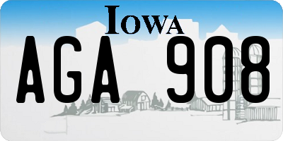 IA license plate AGA908