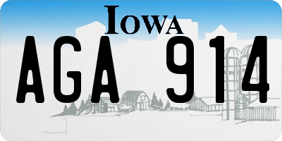 IA license plate AGA914