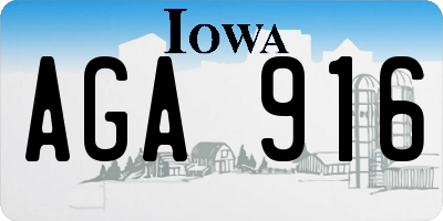 IA license plate AGA916