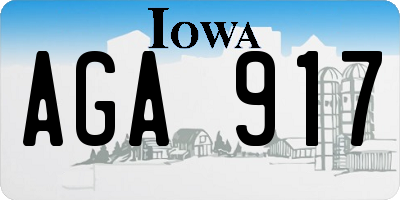 IA license plate AGA917