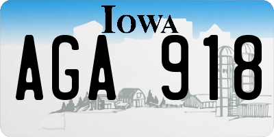 IA license plate AGA918