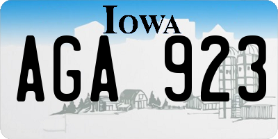 IA license plate AGA923