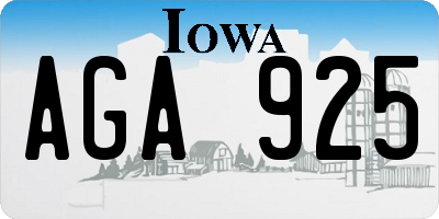 IA license plate AGA925