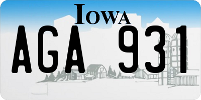 IA license plate AGA931