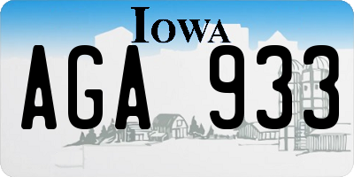 IA license plate AGA933
