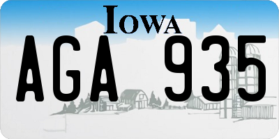 IA license plate AGA935