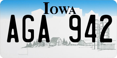 IA license plate AGA942