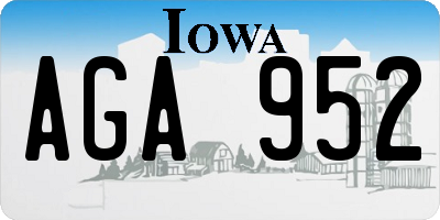 IA license plate AGA952