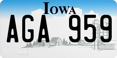 IA license plate AGA959
