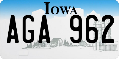 IA license plate AGA962