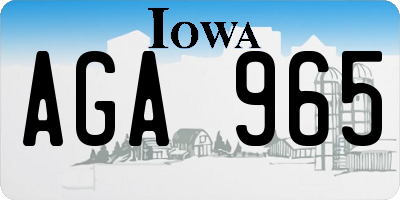 IA license plate AGA965