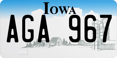 IA license plate AGA967