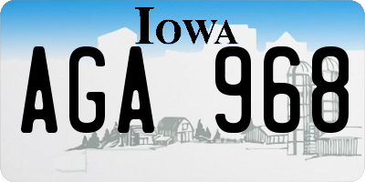 IA license plate AGA968
