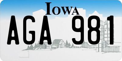 IA license plate AGA981