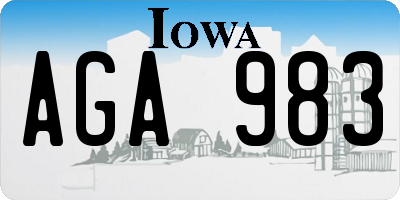 IA license plate AGA983