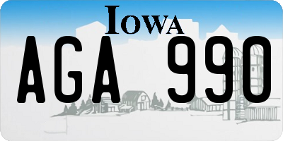 IA license plate AGA990