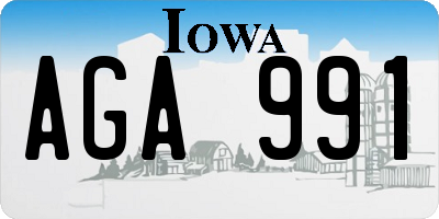 IA license plate AGA991