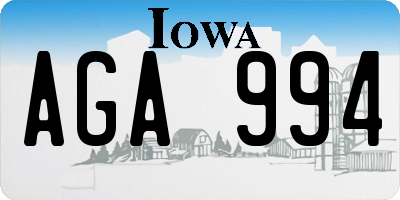 IA license plate AGA994
