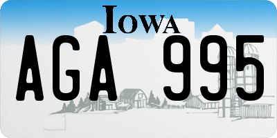 IA license plate AGA995