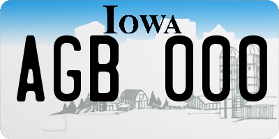 IA license plate AGB000