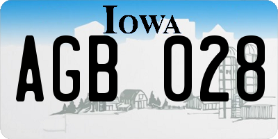 IA license plate AGB028