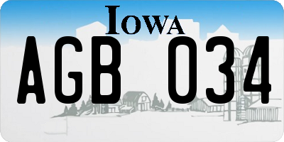 IA license plate AGB034