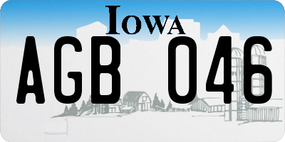 IA license plate AGB046