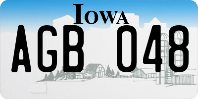 IA license plate AGB048