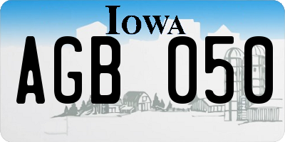 IA license plate AGB050