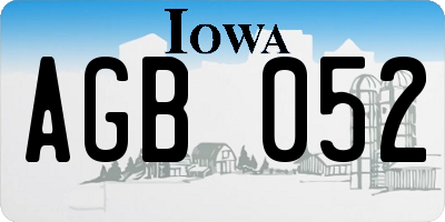 IA license plate AGB052