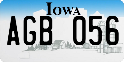 IA license plate AGB056