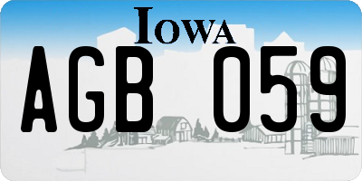 IA license plate AGB059