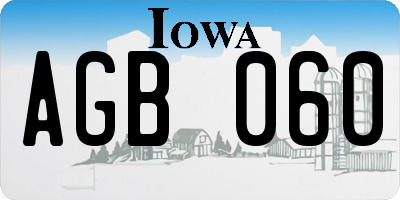 IA license plate AGB060