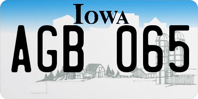 IA license plate AGB065