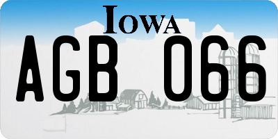IA license plate AGB066